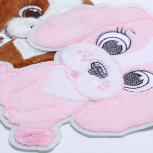 Lot de patchs brodés de chiot de dessin animé en peluche et sequins pour Pâques, personnalisables, à thermocoller/à coudre pour vêtements <span class=keywords><strong>DIY</strong></span> - Product Image 4