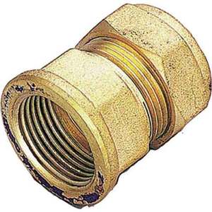 Female Fitting with Smooth Brass <b>Ring</b> 22 X 3/4 Quick <b>Coupling</b> Copper Material NPT Thread BSPT Standard - Product Image 1