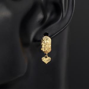 JXX Wholesale 24K Gold Plated Chunky Heart Drop <b>Earrings</b> Classic Vintage Style Vintage <b>Fashion</b> Jewelry <b>Hoops</b> Made of Brass - Product Image 4