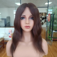 Perruques médicales Lace Front en cheveux humains 100% naturels pour femmes américaines et européennes, couleur brun clair, vente en gros, cheveux longs de 12'' et 16''