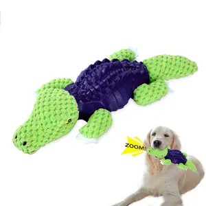 新しいクロコダイルぬいぐるみ犬のおもちゃペット子犬きしむかわいいサメのおもちゃぬいぐるみ亀のトレーニング噛むロープのおもちゃをリリース