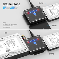 Adaptador de Disco Duro FIDECO con Función de Clonación, USB 3.0 a IDE SATA de 2.5 y 3.5 Pulgadas, Conversor de IDE SATA a USB 3.0, Cable Adaptador para Clonar IDE SATA