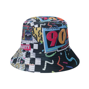 Chapeaux Bob Vintage Années <span class=keywords><strong>80</strong></span> 90, Chapeau Pare-Soleil Style <span class=keywords><strong>Musique</strong></span> Rock, Imprimé Double Face, Chapeau de Pêcheur pour Femmes et Hommes, Fête Disco - Product Image 6