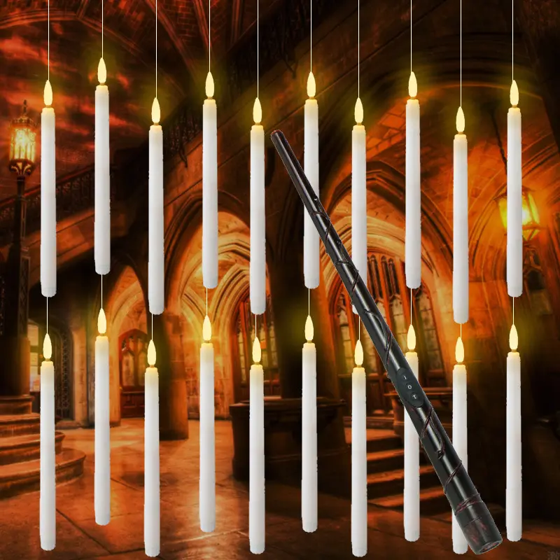 Hot Selling Magic Wand Levitating Candle Remote Control Lamp Flameless Taper LED Candles For Halloween Party Wedding Decoration