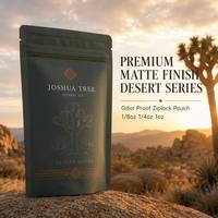 Pochette Doypack Mylar Série Désert Finition Mate Premium Anti-odeur Anti-humidité 1/8 oz 1/4 oz 1 oz Emballage Personnalisé Fleur Séchée