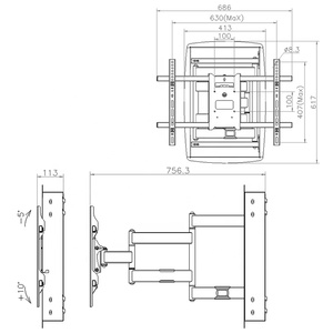 Support mural pour téléviseur encastré pivotant à 180 degrés pour le marché canadien - Product Image 5