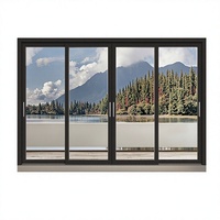 Portes coulissantes en verre en alliage d'aluminium Manuelles Résistantes à l'eau Anti-ouragan pour l'intérieur de la cuisine et l'utilisation en jardin dans les maisons Villas