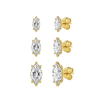 Boucles d'oreilles clous en moissanite trèfle de qualité supérieure, personnalisables avec logo, pour femmes, bijoux de marque pour mariage, vente en gros en petites séries