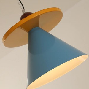 Lampe suspendue à thème cirque, rayures bleues et jaunes, LED, tête simple, lampe de plafond pour la maison - Product Image 4