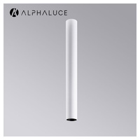 Luminaire moderne en aluminium blanc, cylindrique, à montage en surface, pour projets de musées et aménagements commerciaux