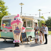 AIRTECH Danseur gonflable géant en forme de crème glacée, 2,4 à 3 m de haut, alimenté par prise secteur et résistant au vent, idéal pour les présentoirs extérieurs de food trucks