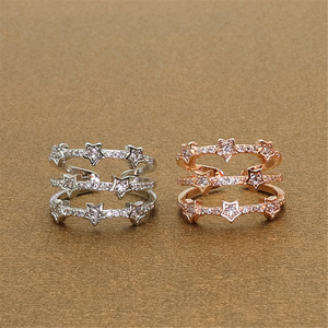 Bague étoile simple en <span class=keywords><strong>diamant</strong></span> blanc, style européen et américain, très demandée, sertie de zircon couleur feu, faite à la main - Product Image 4