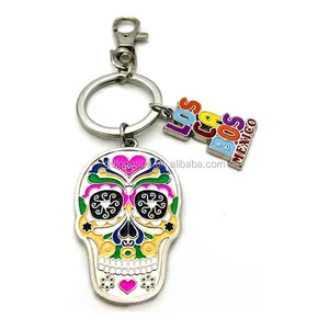金属纪念品多彩头骨墨西哥定制钥匙圈钥匙链金属