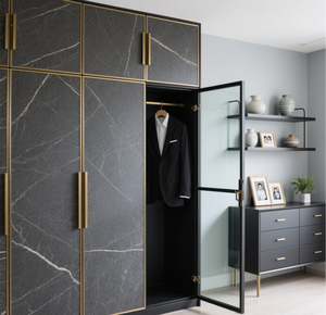 <span class=keywords><strong>Armoire</strong></span> de chambre à coucher simple et moderne, luxe léger, dressing, combinaison d'armoires sur mesure, <span class=keywords><strong>armoire</strong></span> d'angle avec <span class=keywords><strong>porte</strong></span> en verre - Product Image 6