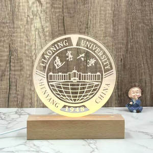 LOGO personalizzato 3D acrilico notte creativa lampada da tavolo USB LED per la camera da letto atmosfera per la scuola Plug-in a batteria per bambini - Product Image 1