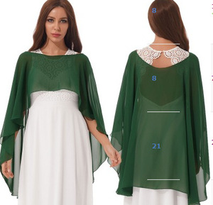 Short davanti e lungo dietro scialle di Chiffon girocollo sposa sposa <span class=keywords><strong>camicia</strong></span> di protezione solare scialle di Chiffon - Product Image 1