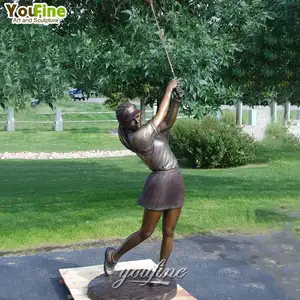 Life Size Factory Price Bronze Female Figure Golfer Traditional Sculpture