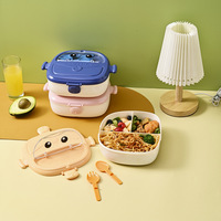 Boîte à bento Peter Pan pour enfants, en plastique de qualité alimentaire, grande capacité, compartiments divisés, design mignon de dessin animé, boîte à lunch