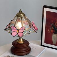 Lampe de table papillon moderne Éclairage d'ambiance en bois massif pour bureau d'étude, chevet chambre de fille et table de chevet décorative pour la maison