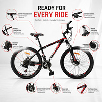 Vélo de montagne unisexe en acier au carbone 26/27,5/29 pouces, 21/24/27 vitesses, VTT, vélo de descente, fabriqué en Chine, vente en gros