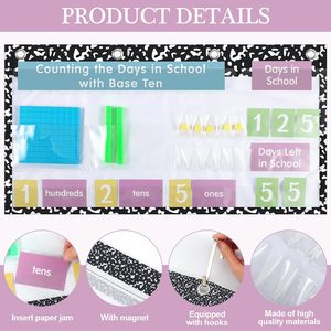 Tableau de poche pour compter les jours, outil pédagogique pour la valeur des chiffres en base dix en classe - Product Image 3
