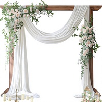 Tissu de drapage pour arche de mariage Socomi, 1 panneau, 29 po x 19 pi, voile de chiffon ivoire, 6 yards, pour cérémonie en Chine