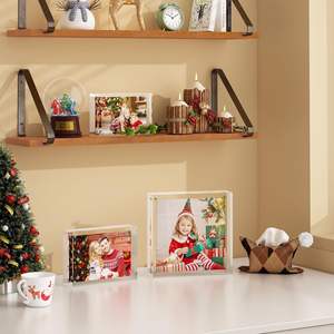 Cadre <span class=keywords><strong>photo</strong></span> magnétique en acrylique N52 double face transparent résistant aux UV 5x7 avec logo personnalisé, support d'affichage d'images de bureau, taille personnalisée - Product Image 6