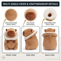 Peluche Capybara Souple 20CM avec Collier en Pain, Jouet en Peluche, Prix pour Machine d'Arcade de Centre Commercial, Stock Direct Usine
