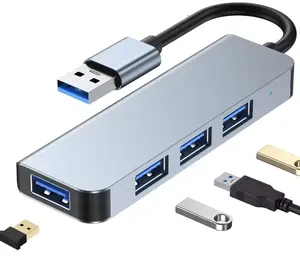 ตัวแยกหัวรวมข้อมูล 4 USB 3.0 อะแดปเตอร์ฮับ USB-A ตัวแปลงพร้อมความเร็วในการส่งข้อมูล 5.0Gbps รองรับอะแดปเตอร์หลายพอร์ต OEM