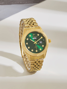 Montre-bracelet à quartz pour <span class=keywords><strong>homme</strong></span>, bracelet en acier inoxydable, <span class=keywords><strong>style</strong></span> minimaliste professionnel, avec affichage de la semaine - Product Image 2