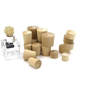 Solid Wood Lids Conical Cork <b>Stoppers</b> For <b>Bottles</b> Reusable Cosmetics Closure - Product Image 2