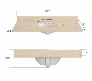 Plateau rond en pierre pour meuble-lavabo de salle de bain, granit et marbre, découpé sur mesure, directement du fabricant au Vietnam - Product Image 5