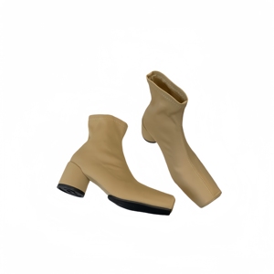 Botas Elásticas Cómodas con Tacón Grueso, Botines Cortos y Ajustados para Primavera y Otoño, Botas de Una Sola Pieza para Mujer 2025 - Product Image 6