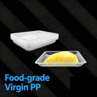 Bandeja Desechable de PP Virgen de Grado Alimenticio para Durian, Bandeja Termoformada para Alimentos Congelados, Venta al Por Mayor
