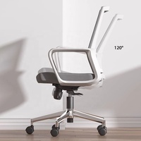 Chaise visiteur moderne en maille grise noire de haute qualité avec pied en acier