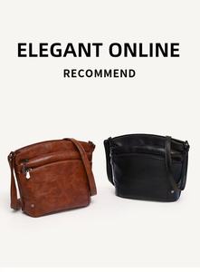 Sac à bandoulière/sac à main rétro pour femme, multi-compartiments, avec plusieurs fermetures éclair, nouvelle collection, vente chaude - Product Image 2