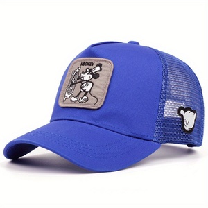 Gorra de béisbol de 5 paneles de algodón 100% con malla de dibujos animados personalizada al por mayor, deportiva, común, con logo bordado, para todas las estaciones, tipo camionero. - Product Image 2