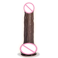 Vibrador Consolador Telescópico Giratorio con Empuje para Mujer Juguetes Sexuales para Adultos de Silicona Líquida Realista Grande Marrón Oscuro