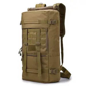 50 litre taktik çok amaçlı sırt çantası büyük kapasiteli bagaj yolculuk Trekking spor erkekler askılı çanta açık sırt çantası