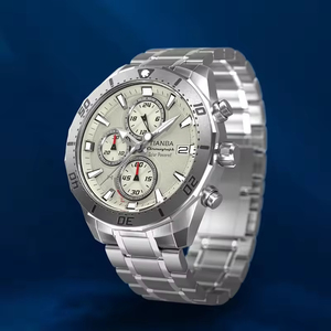 <span class=keywords><strong>Montre</strong></span> <span class=keywords><strong>Chronographe</strong></span> <span class=keywords><strong>Solaire</strong></span> pour Hommes en Acier Inoxydable 316L de Haute Qualité avec Verre Saphir 10ATM, Vente en Gros Personnalisée - Product Image 4