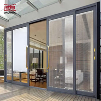 Ventana Corredera Horizontal de Aluminio con Certificación CE Estándar Europeo, Doble Acristalamiento, Vidrio Templado, Ventanas de Aluminio para el Hogar