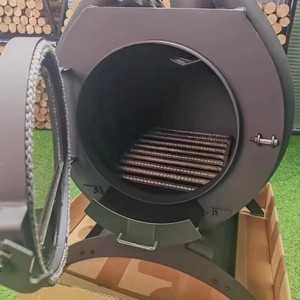 Estufa de <span class=keywords><strong>Leña</strong></span> Resistente de Acero Negro con Caja de <span class=keywords><strong>Leña</strong></span> Integrada para Patio - Product Image 1