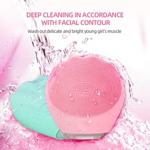 Compresa caliente Vibrador Recargable Cepillo de limpieza facial de silicona sónica eléctrica - Product Image 2