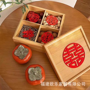 <b>Tea</b> <b>tray</b> for cooking around a stove, wedding decoration <b>tray</b>, snack <b>tray</b>, four-compartment or nine-compartment dried fruit - Product Image 3