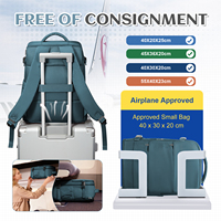 Sac à dos de voyage unisexe en jean pour bagages cabine Ryanair/EasyJet, sacoche d'ordinateur portable professionnelle avec compartiment à chaussures, tailles 40x30x20 et 45x36x20