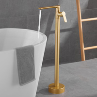 Robinet de baignoire moderne pour eau chaude et froide, en laiton chromé, monocommande, mitigeur de bain sur pied