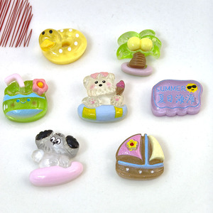 Cartoon Resin Hair <b>Clips</b> Beach Theme DIY Jewelry Accessories Mixed Colors Manual Craft For Daily Use - Product Image 2