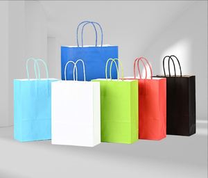 Sacs cadeaux en papier kraft biodégradable avec poignées Flexiloop (5.91x3.15x8.27in) Couleurs personnalisables pour bougies et cadeaux d'anniversaire - Product Image 2