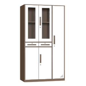 ตู้เหล็กทึบทันสมัยเฟอร์นิเจอร์เหล็กเคาะประตูเปลี่ยนลายไม้สำหรับห้องนอนบ้านตู้เสื้อผ้า - Product Image 6