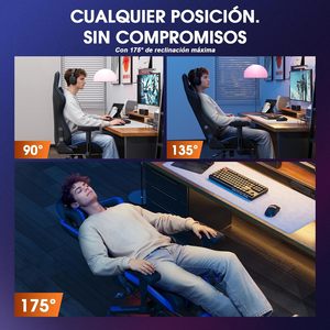 Fauteuil de jeu inclinable à 175 degrés, personnalisable, rouge, avec accoudoirs réglables, rembourré, fauteuil d'ordinateur 2D avec fonction de massage <span class=keywords><strong>chauffant</strong></span> - Product Image 3